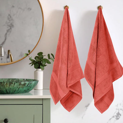 Juego de Toallas de Baño de Lujo de Algodón Egipcio Superior de 800 GSM, Incluye 2 Toallas de Baño, Esenciales de Lujo, Toallas Absorbentes de Secado Rápido, Baño de Invitados, Apartamento, Casa Nueva, Ducha, Calidad Hotelera, Coral