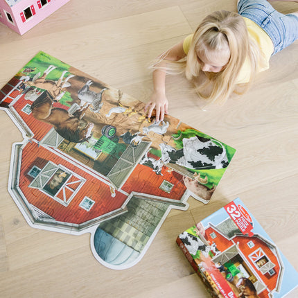 Busy Barn Shaped Floor Puzzle (32 Pieces): Busy Barn Shaped Floor Puzzle (32 Pieces)
