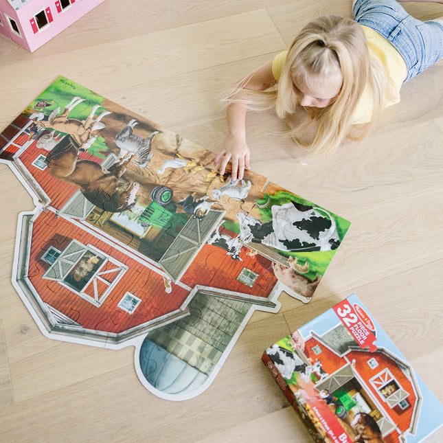 Busy Barn Shaped Floor Puzzle (32 Pieces): Busy Barn Shaped Floor Puzzle (32 Pieces)