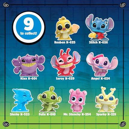 Just Play Disney Doorables Stitch Experiments Collection Peek, 9 Collectible 1.5 Inch Toys, Boys and Girls Ages 5 and Up