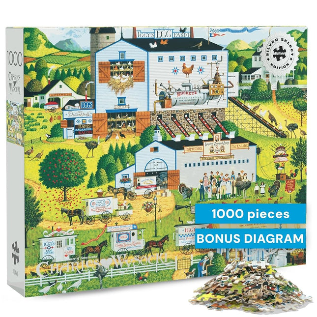 Buffalo Games - Silver Select - Charles Wysocki - Sunny Side Up - 1000 Piece Jigsaw Puzzle for Adults - Challenging Puzzle Perfect for Game Nights - Finished Size is 26.75 x 19.75