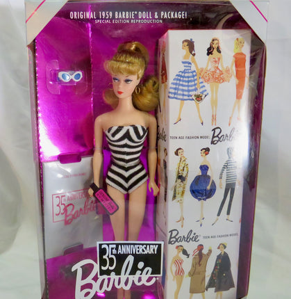 Original 1959 Blonde Barbie Doll 35th Anniversary 
