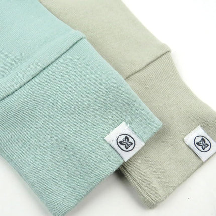 HonestBaby Honest Pants Joggers con pretina elástica 100 % algodón orgánico para bebés e infantes, niños y niñas, unisex, paquete de 2, Ombre salvia, 18 meses