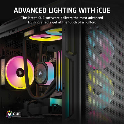 PC de gaming Corsair Vengeance i8200 – Intel® Core™ i9 14900KF refrigerado por líquido – NVIDIA GeForce RTX 5080 GPU – 64GB de memoria DDR5 Dominator Titanium RGB – SSD M.2 de 2TB+2TB – Negro