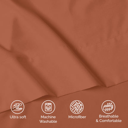 Elegant Comfort Luxury Soft 6-Piece 1500 Premium Hotel Quality Bed Sheet Set with Extra Deep Pockets 18-24 Inch, Wrinkle Free, Storage Pockets, Extra Deep Pocket 6PC Sheets, Full, Coral