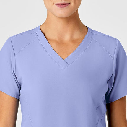 WonderWink Women's Stylized V-Neck Top, Ceil Blue, Medium
