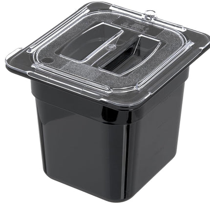 Carlisle FoodService Products Storplus Food Storage Container Food Pan, Chafing Pan for Catering, Buffets, Restaurants, Polycarbonate (Pc), 1/6 Size 6 Inches Deep, Black, (Pack of 6)