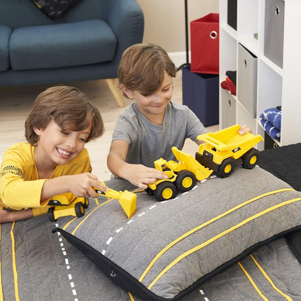 Caterpillar 82360 Construction Vehicles Mini Crew 3 Pack-Dump Truck, Wheel Loader, & Excavator, Yellow