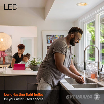 Sylvania Flood BR30 LED Light Bulb, 65W = 9W, Dimmable, 22 Year, 800 Lumens, Medium Base, 3000K, Warm White - 6 Pack (41260)