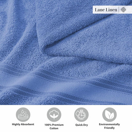 LANE LINEN 100% Cotton 4 Pack Bath Sheets (35"x66") - Zero Twist Cotton Extra Large Bathroom Towels - Quick Dry, Soft & Absorbent Oversized Bath Towels - Machine Wash in Cold Water - Cerulean Blue