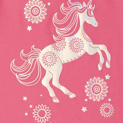 The Children's Place Girls' Animal Short Sleeve Graphic T-Shirts, Multipack, Cheetah/Dolphin/Unicorn, XX-Large