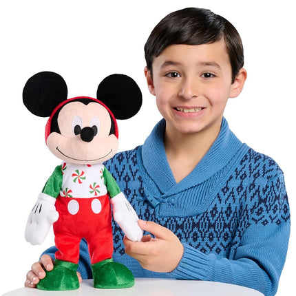 Just Play Disney Holiday Feature Plush - Mickey, Kids Toys for Ages 3 Up
