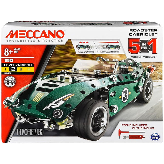 Meccano by Erector 5 in 1 Roadster Pull Back Car B