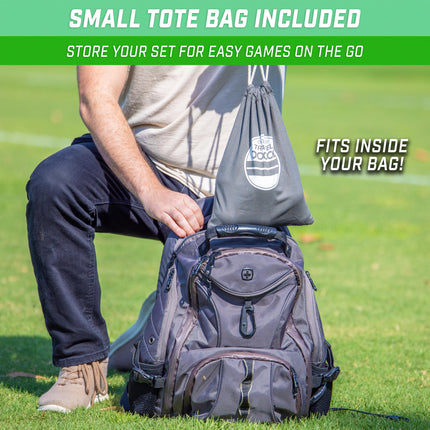 Juego de minibolche GoSports de 65 mm tamaño viaje con 8 bolas, boliche pequeño, bolsa de mano y cuerda de medición