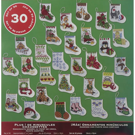 Bucilla More Tiny Stockings Ornaments Cross Stitch