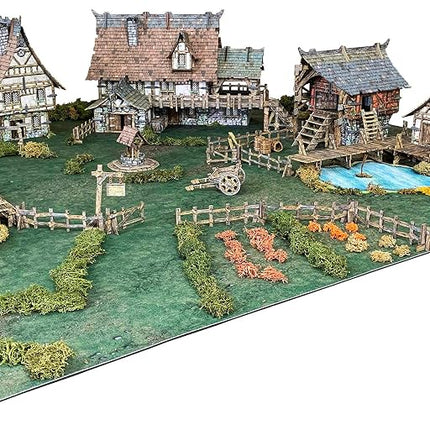 Battle Systems – Modular Fantasy Scenery – Perfect for Roleplaying and Wargames - Multi Level Tabletop Terrain for 28mm Miniatures – Colour Printed Model Diorama – (Village)