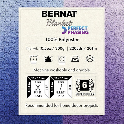 Bernat Blanket Perfect Phasing DEEP Black Cake Yarn - 2 Pack of 10.56oz/299.37g - 100% Polyester - #6 Super Bulky - 220 Yards for Knitting, Crocheting, Crafts & Amigurumi, Chunky Chenille Yarn