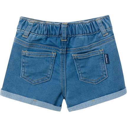 Gerber Baby and Toddler Girls Cuffed Denim Shorts, Light Blue Denim Wash, 3-6 Months