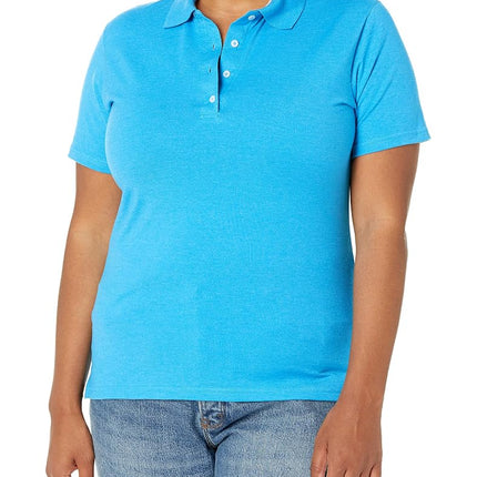 Polo de rendimiento Hanes X-Temp para mujer, azul neón jaspeado, talla 2XL