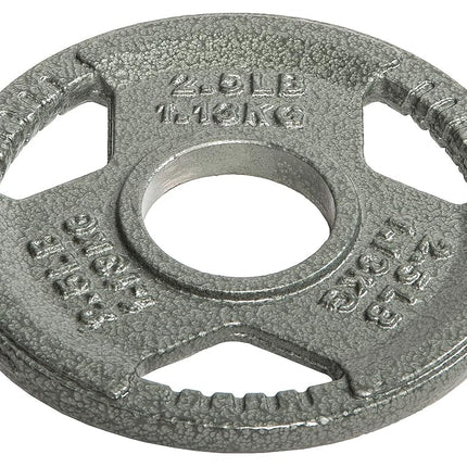 Sporzon! Cast Iron Olympic 2-Inch Grip Plate Weight Plate for Strength Training, Weightlifting and Crossfit, Single, Gray