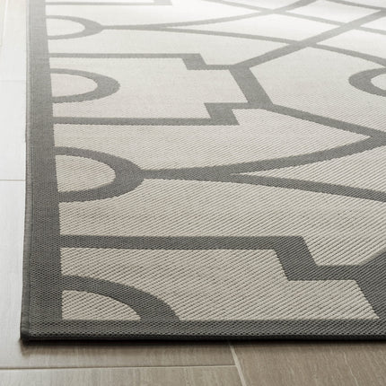 Martha Stewart by SAFAVIEH Collection 5'3" x 7'7" Grey MSR4121L Fretwork Indoor/Outdoor Waterproof Easy Cleaning Patio Backyard Mudroom Area Rug