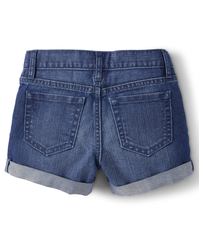 The Children's Place Girls' Roll Cuff Shortie 3 Pack, Denim, 12