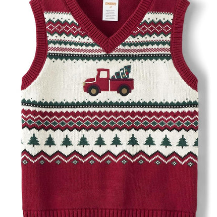 Gymboree Baby Toddler Boys Sweater Vests, Red Truck, 12