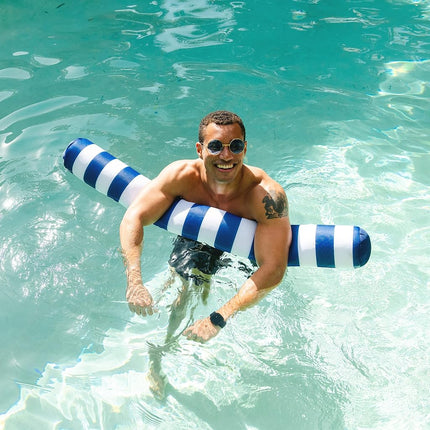 Big Joe Noodle Sling No Inflation Needed Pool Seat with Armrests, Blurred Blue Double Sided Mesh, Quick Draining Fabric, 3 feet
