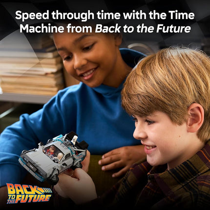 LEGO Speed Champions Time Machine from Back to the Future Toy - Car Model Kit w/Doc Brown & Marty McFly Minifigures - Gift for 9+ Year Old Boys, Girls & Movie Fans - 77256