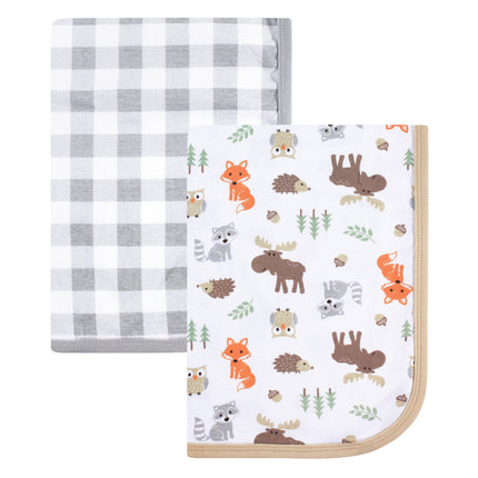 Hudson Baby 2 Piece Interlock Cotton Swaddle Blank