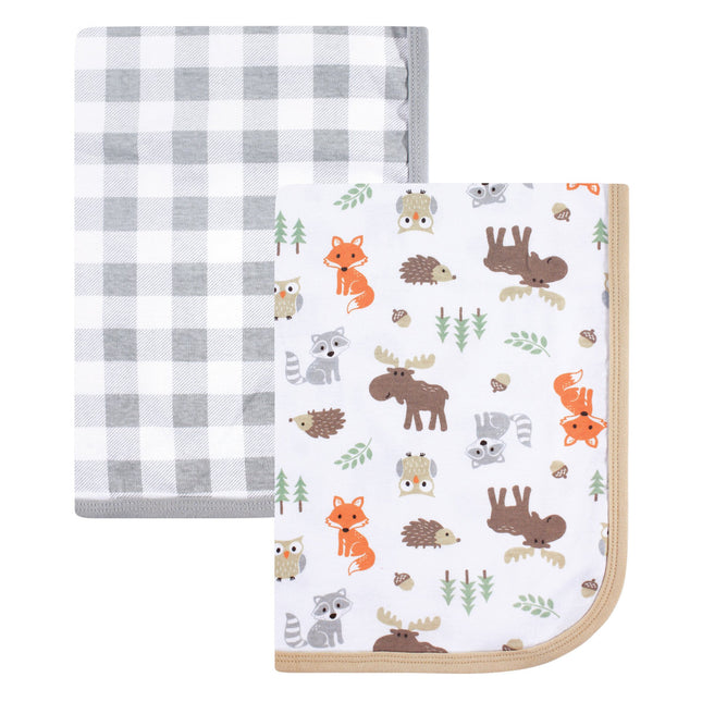 Hudson Baby 2 Piece Interlock Cotton Swaddle Blank