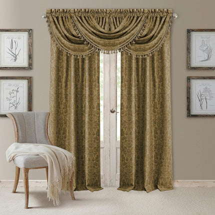 Elrene Blackout Rod Pocket/Back Tab Window Curtain Panel, Fabric, Antique Gold, 52" W x 95" L (Pack of 1)