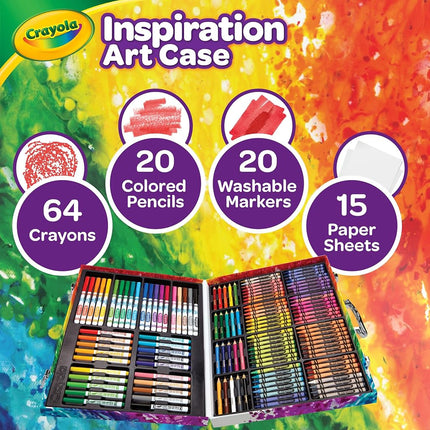 CRAYOLA Inspiration Art Case Coloring Set - Tie-Dye (140ct), Art Supplies Set For Kids, Drawing Kit, Travel Gift for Girls & Boys, Ages 5+