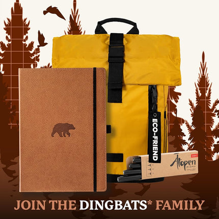 Dingbats* - Wildlife Lined Extra Large A4 Notebook - PU Leather Hardcover Journal for Work, Writing - Pocket, Elastic Closure, Pen Holder, Bookmark
