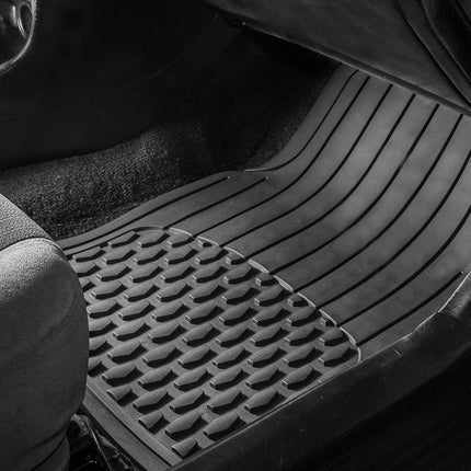 FH Group Automotive Floor Mats - Heavy-Duty Rubber Floor Mats for Cars, Universal Fit Full Set, ClimaProof Floor Mats, Trimmable Floor Mats For Most Sedan, SUV, Truck Floor Mats Gray