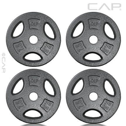 CAP Barbell Standard 1-Inch Grip Weight Plates 7.5 lbs BLACK, Pack (x4)