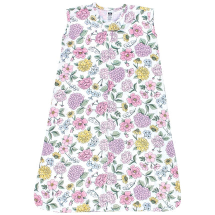 Hudson Baby Unisex Baby Cotton Sleeveless Wearable Sleeping Bag, Sack, Blanket, Vintage Blossom, 12-18 Months