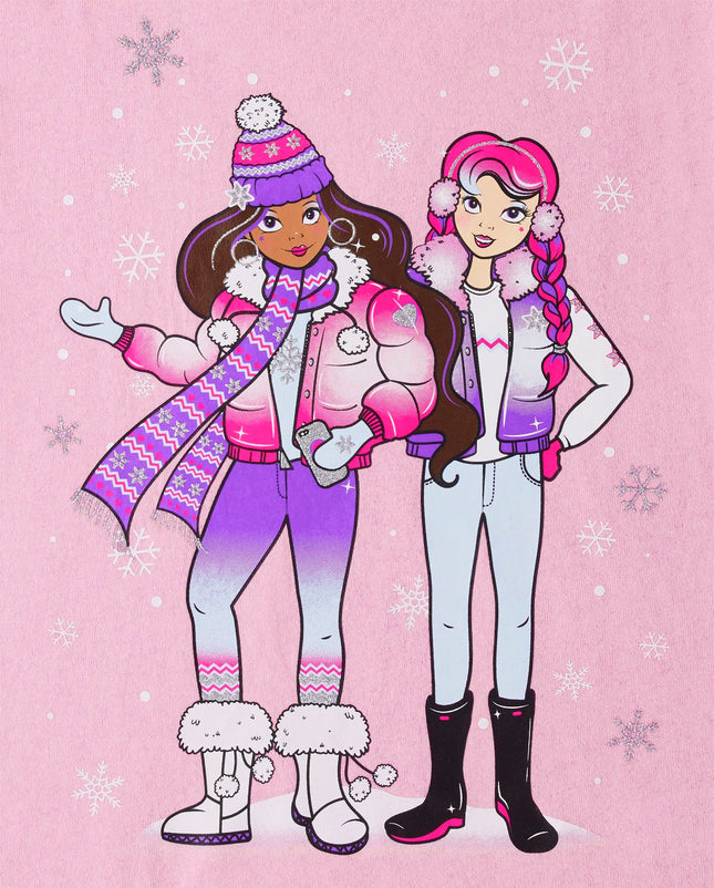 The Children's Place Camisetas gráficas de manga larga para niñas, Niñas de invierno, Extrachico