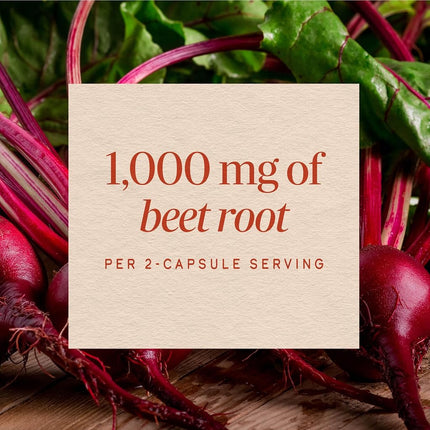 Nature's Way Beet Root; 1 gram Beet Root per serving; TRU-ID Certified; Gluten-Free; Vegetarian; 320 Capsules