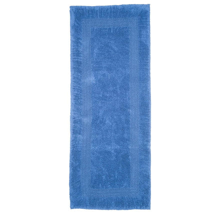 Bedford Home 100 Percent Cotton Reversible Long Bath Rug - Blue - 24x60