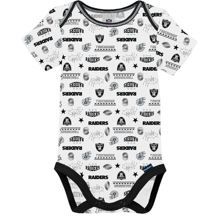 Gerber Unisex Baby Standard NFL 3 Pack Short Sleeve Onesie Bodysuit, Team Color, 0-3 Months