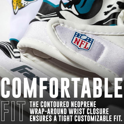 Franklin Sports NFL Jacksonville Jaguars Youth Receiver Gloves,White,Medium