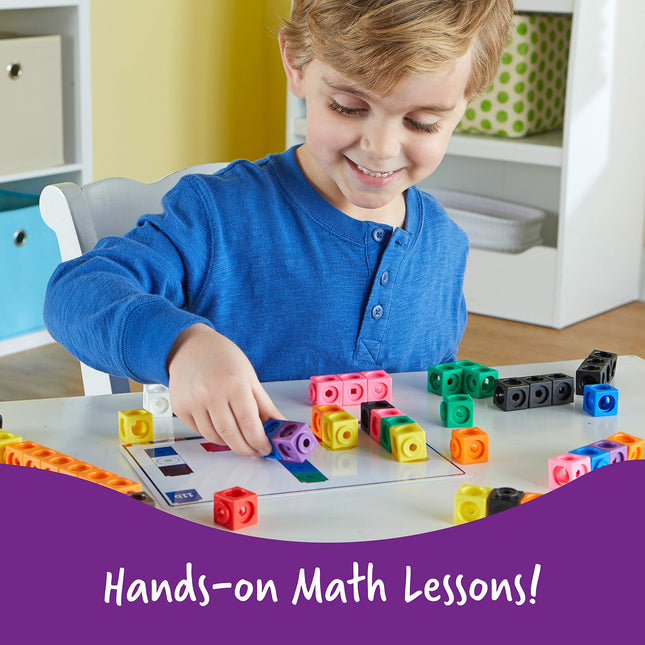 Learning Resources Set d'activités de mathématiques précoces avec cubes Mathlink, Couleurs assorties, 115 pièces, 4 ans et plus