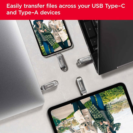SanDisk Ultra Dual Drive Luxe 32GB USB Type-A and USB Type-C Flash Drive