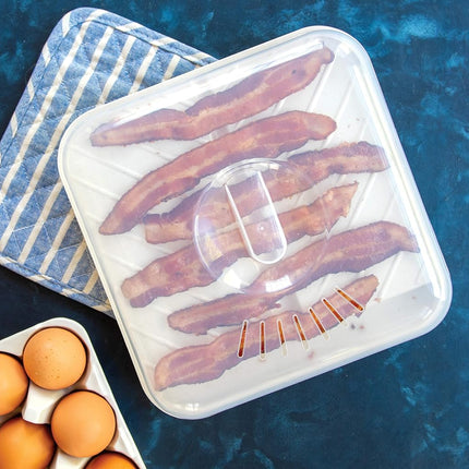 Nordic Ware 60173 Slanted Bacon and MeatTray, Plastic, White