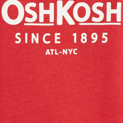 OSHKOSH B'GOSH Boys' Long Sleeve Logo Tee T-Shirt, Red Alert, 3 Years