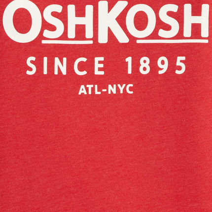OSHKOSH B'GOSH Boys' Long Sleeve Logo Tee T-Shirt, Red Alert, 3 Years