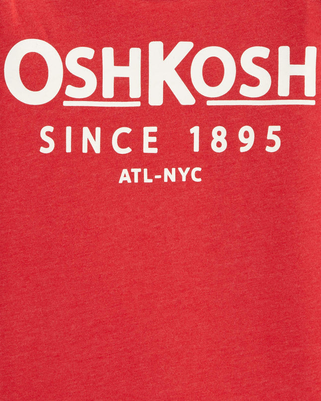 OSHKOSH B'GOSH Boys' Long Sleeve Logo Tee T-Shirt, Red Alert, 3 Years