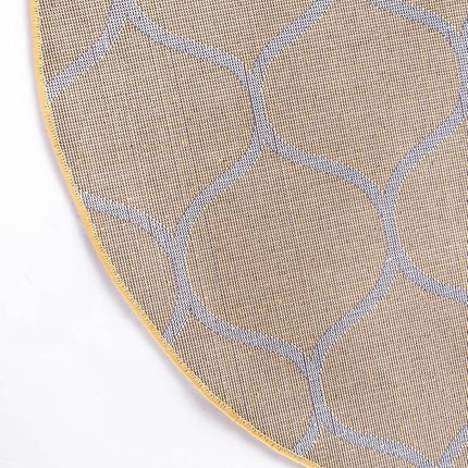 Unique Loom Trellis Frieze Collection Area Rug - Rounded (3' Round, Yellow/Ivory)