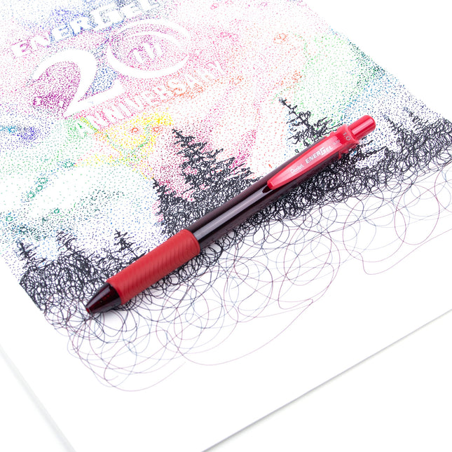 Pentel BL110-BX 1.0 mm Energel Retractable Gel Rollerball Pen - Red (Pack of 12)